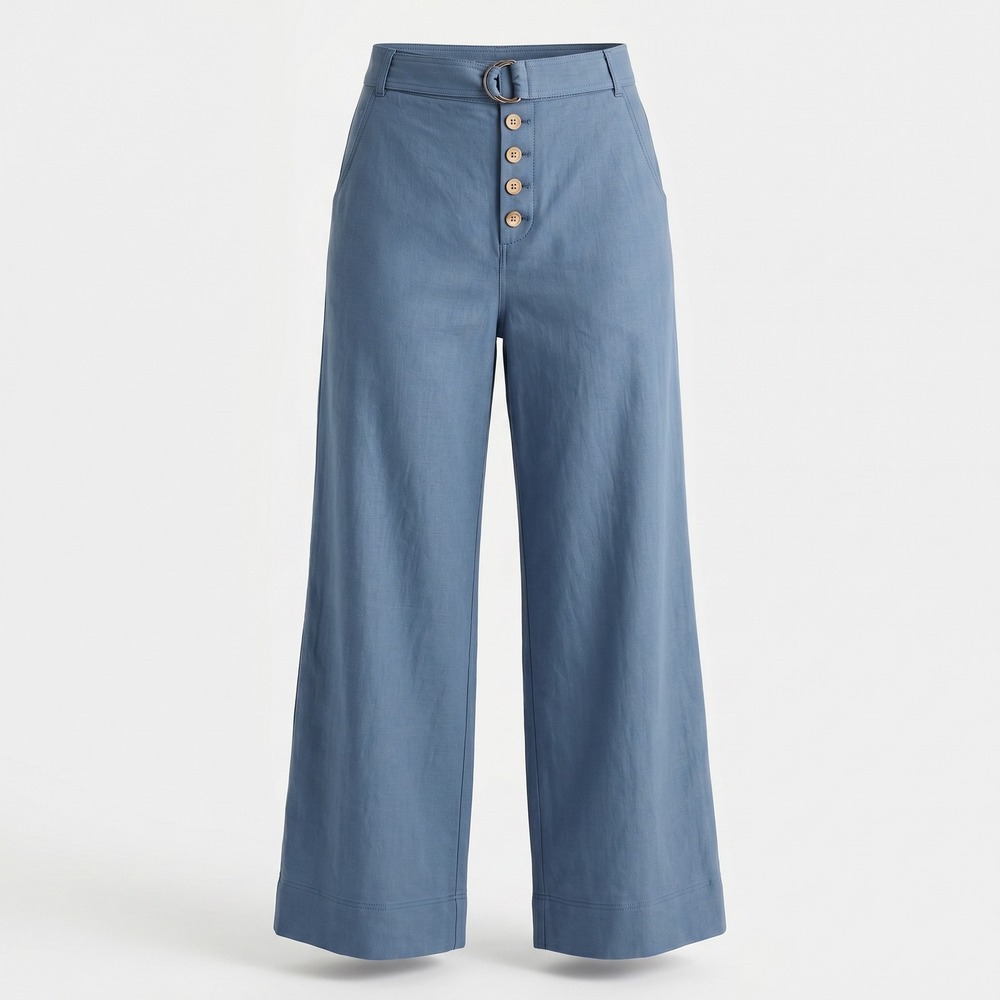 Anthropologie Wedgewood Blue Pants Women 14 Wide Leg Coastal Elegant NWT $120 - Picture 2 of 16